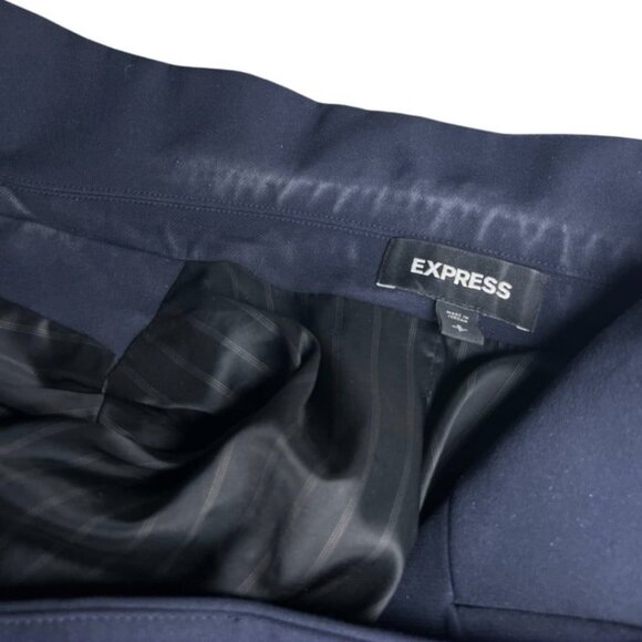 EXPRESS Blue Pantsuit Dark Navy Pants Double Breasted Blazer Jacket Size Small - Picture 10 of 12